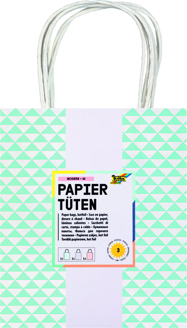 Folia Paper - Tas handvat folia kraftpap 115gr 18x21x8 3dessins
