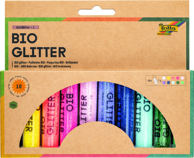 Folia - Glitterpoeder bio folia rainbow 7gr 10 kleuren
