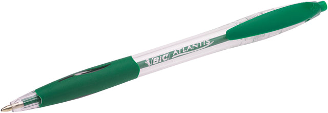 Bic - Balpen bic atlantis classic grip clic m groen
