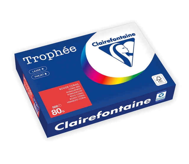 Clairefontaine - Kopieerpapier a4 80gr koraalrood