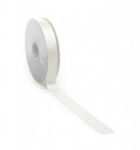 Satijnlint PREMIUM Double face 25mm x 25 meter creme / ivoor