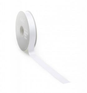 Satijnlint PREMIUM Double face 25mm x 25 meter wit