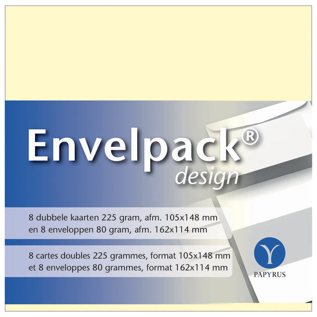 Papyrus - Dubbele kaart papyrus envelpack c6 114x162mm ivoor | 10 stuks