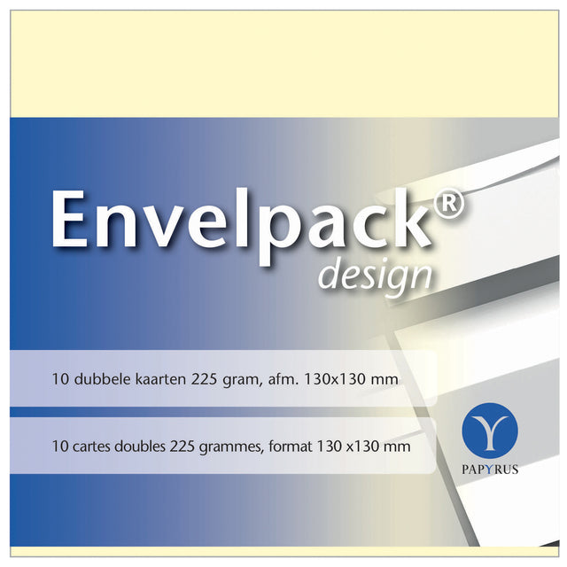 Papyrus - Dubbele kaart papyrus envelpack 130x130mm ivoor | 10 stuks