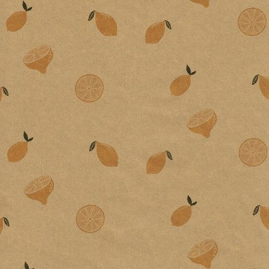 Klika - Cadeaupapier - Geschenkpapier - Lovely lemons on brown 50 cm