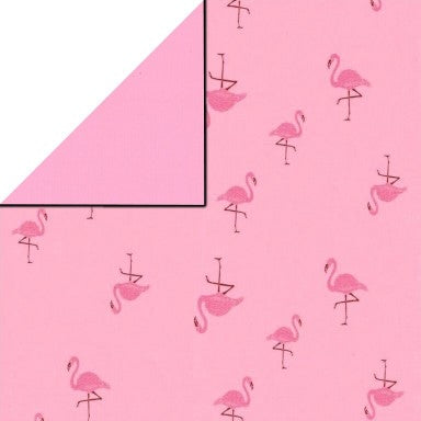 Klika - Cadeaupapier - Geschenkpapier - Flamingos at ease on pink 50 cm