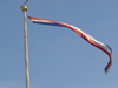 Tissu fanion rouge/blanc/bleu 25cmx2.5mtr