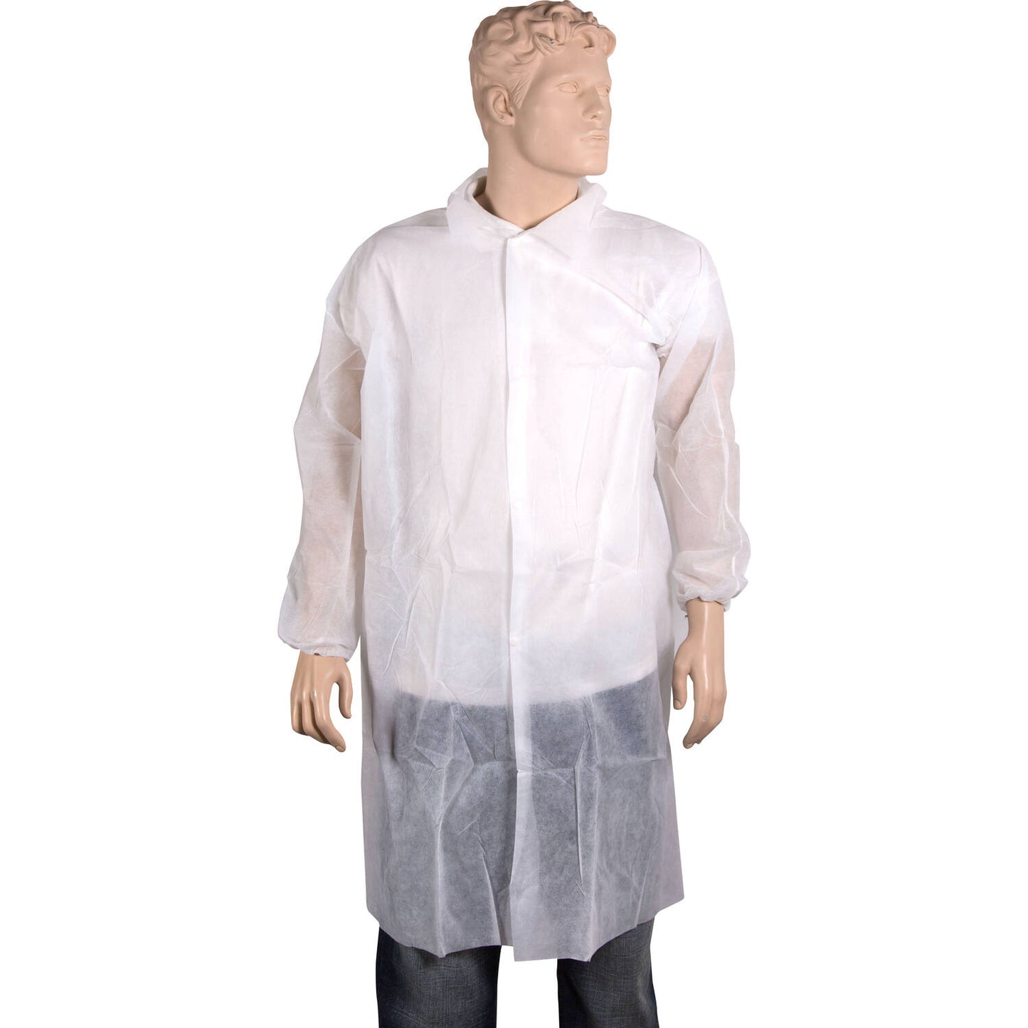 ComFort - Bezoekersjas | L | drukknoop | PP | wit | 50 stuks