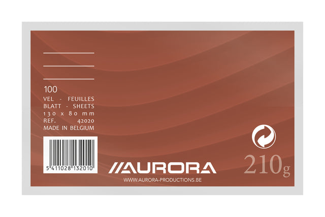 Cartes système ligne Aurora 80x130mm + ligne d'en-tête rouge