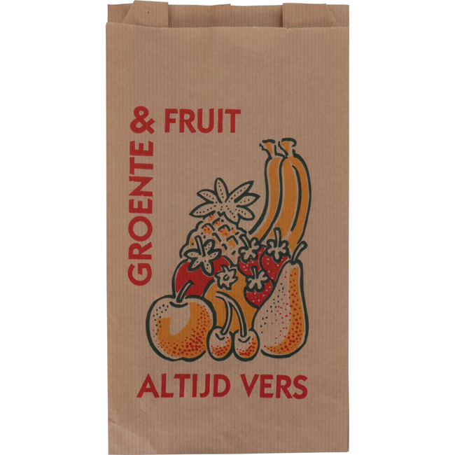 Klika - Zak | Fruitzak | Papier | Nr. 1 | 1 pond | 14/ 8x25.5cm | Altijd vers | bruin | 10 kg