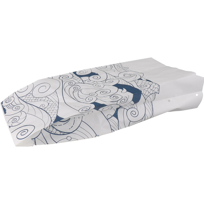 Depa - Zak | Viszak | Ersatzpapier | 1 pond | 14/ 4x32cm | Waves | wit/blauw | 10 kg