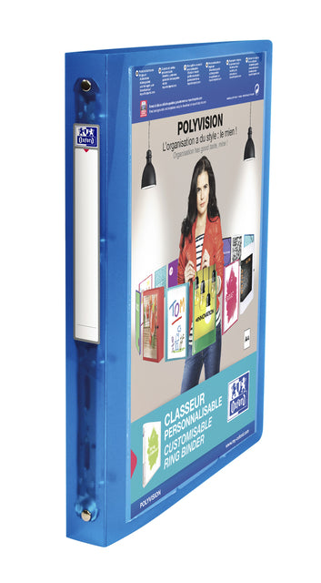 Reliure à anneaux de présentation Oxford Polyvision A4 4 anneaux O-mech 20mm bleu | 12 pièces