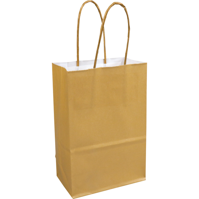 Klika - Tas | Papier | gedraaid papieren koord | 14x 8x21cm | draagtas | goud | 50 stuks