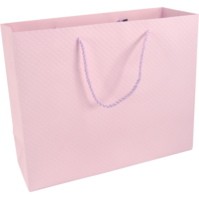 Klika - Tas | Papier | embossed | 26x 12x32cm | draagtas | pastelroze | 10 stuks