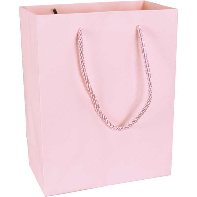Klika - Tas | Papier | embossed | 18x 10x23cm | draagtas | pastelroze | 10 stuks