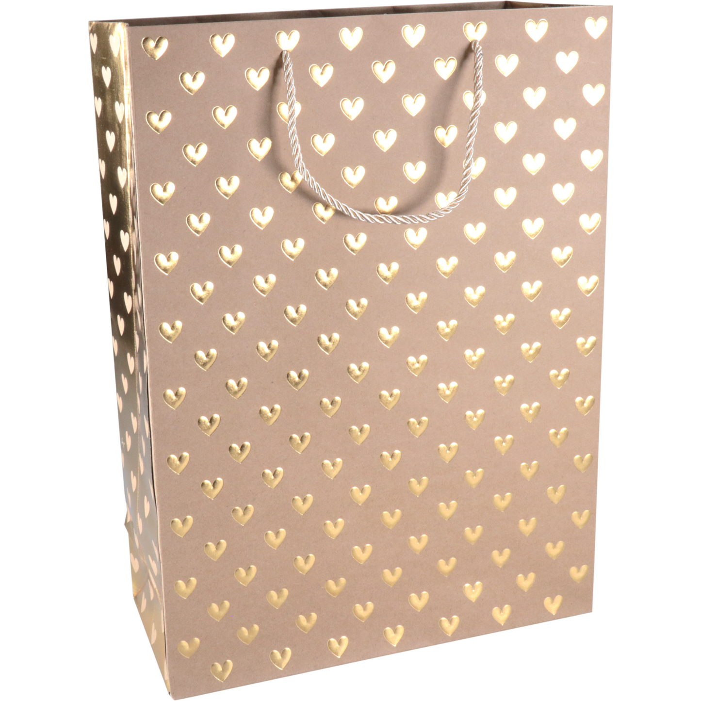 Klika - Tas | Love | Papier | 30x 12x42cm | draagtas | bruin/goud | 10 stuks