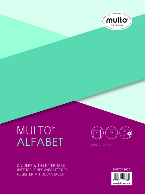 Multo - Tabbladen multo a4 23r pp a z grijs