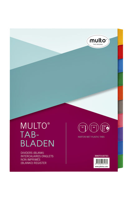 Multo - Tabbladen multo a4 23r karton 10dlg wt 220gr