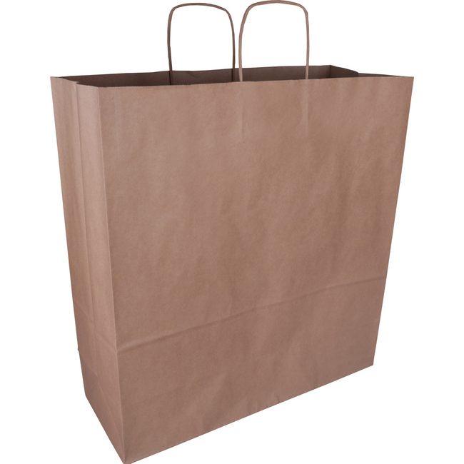 Klika - Tas | Kraftpapier | gedraaid papieren koord | 45x 17x48cm | draagtas | bruin | 100 stuks