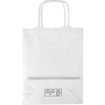 Klika - Tas | Kraftpapier | gedraaid papieren koord | 18x 8x24cm | draagtas | wit | 100 stuks