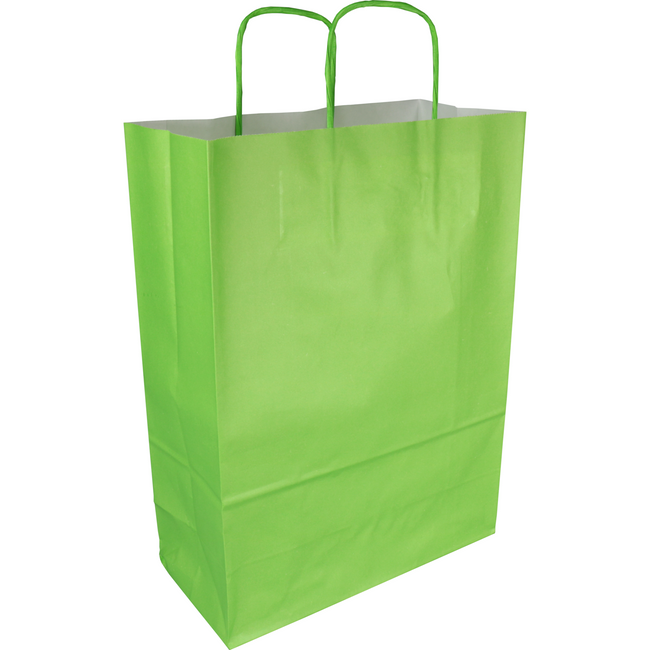 Klika - Tas | Kraftpapier | gedraaid papieren koord | 24x 11x33cm | draagtas | groen | 50 stuks