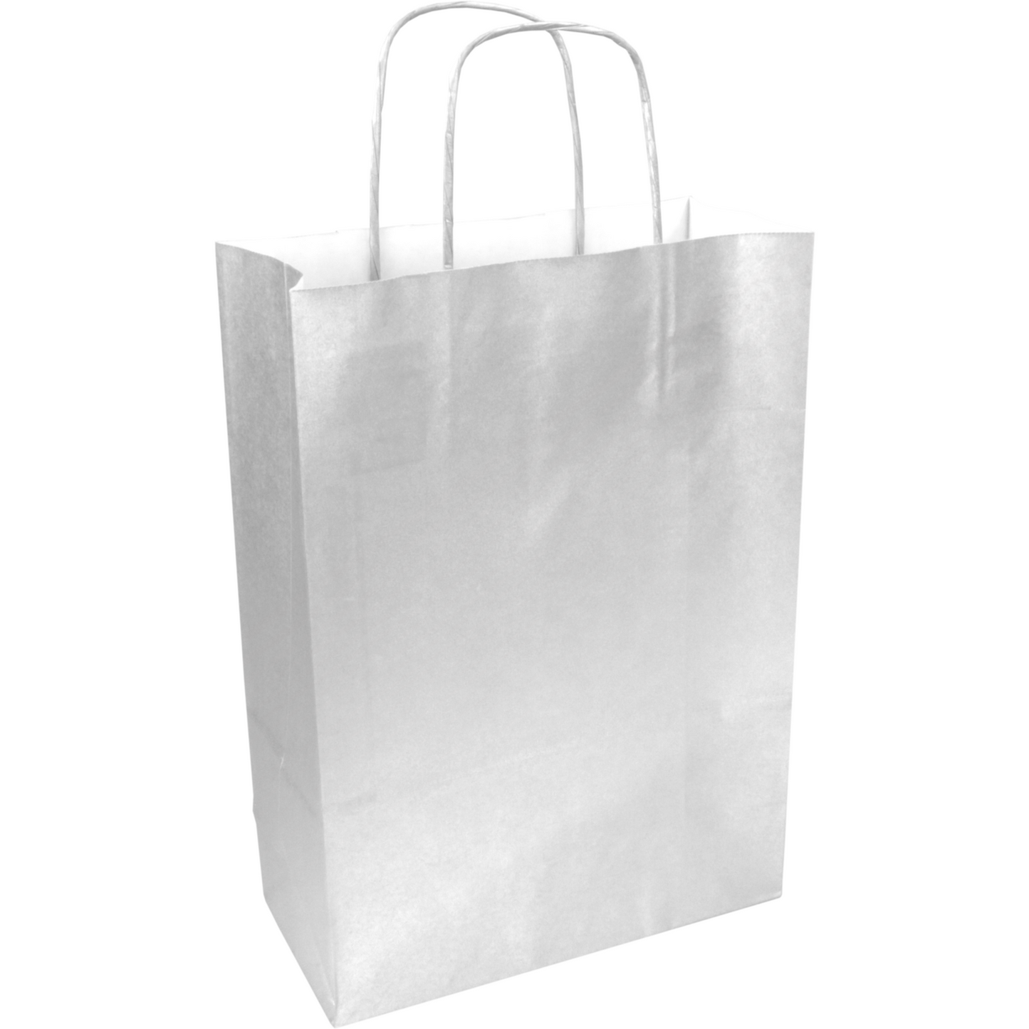 Klika - Tas | Kraftpapier | gedraaid papieren koord | 24x 11x33cm | draagtas | zilver | 50 stuks