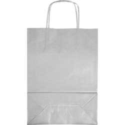 Klika - Tas | Kraftpapier | gedraaid papieren koord | 24x 11x33cm | draagtas | zilver | 50 stuks