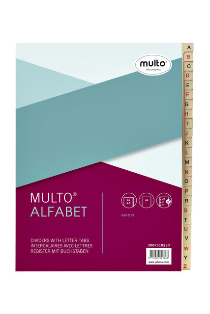 Multo - Tabblad multo a4 23r 24dlg az karton chamois | 10 stuks
