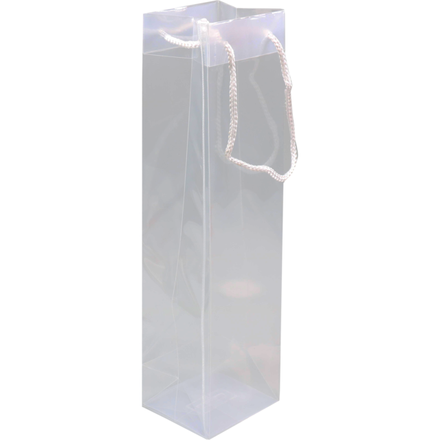 Klika - Tas | PP | met koord | reusable | 9x10x38cm | wijnfles | transparant | 12 stuks