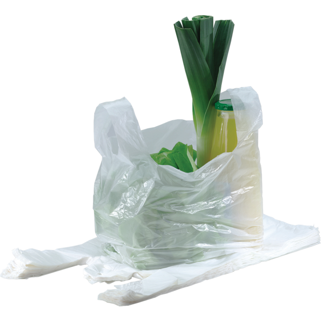 Klika - Tas | Geblokt | HDPE | 50x 15x80cm | hemddraagtas | wit | 250 stuks