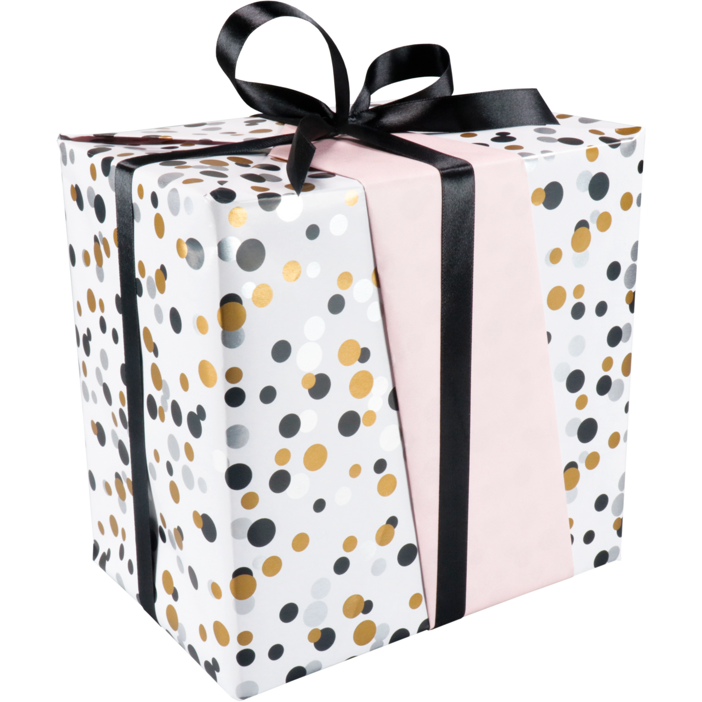 Klika - Cadeaupapier | 50cm | 200m | 80gr/m² | Confetti | zilver/goud/zwart
