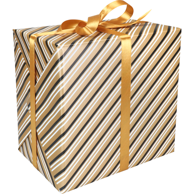 Klika - Cadeaupapier | 30cm | 200m | 80gr/m² | Party stripe | zwart/goud