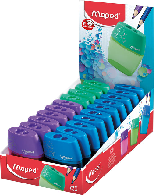 Taille-crayon Maped Shaker 2 trous assortis