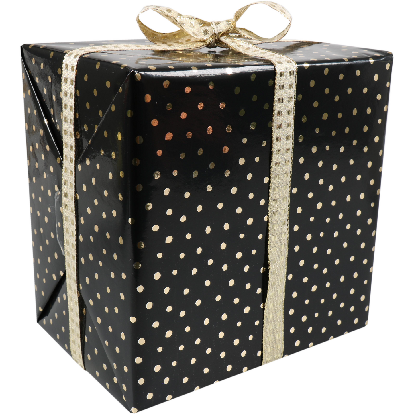Klika - Cadeaupapier | 30cm | 200m | Party Dots | zwart/goud
