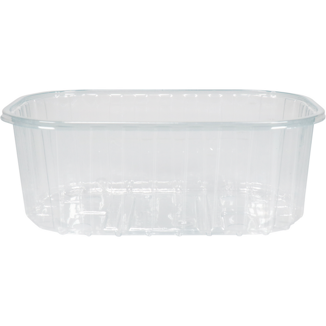 Klika - Schaal | aardbeien | gerecycled PET | rechthoekig | 250ml | 142x94x52mm | transparant | 2600 stuks