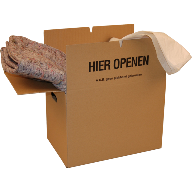 Klika - Verhuisdoos | golfkarton | 485x320x355mm | dubbele bodem | dubbele golf | bruin | 1 stuks