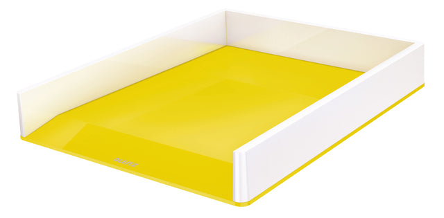 Corbeille à courrier Leitz WOW A4 blanc/jaune | 4 pièces
