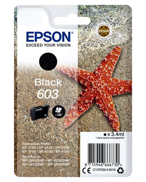 Cartouche d'encre Epson 603 T03U1 noire
