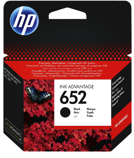 HP - Inktcartridge hp f6v25ae 652 zwart