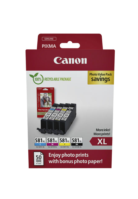 Canon - Inktcartridge canon cli-581xl + 50 vel 10x15cm