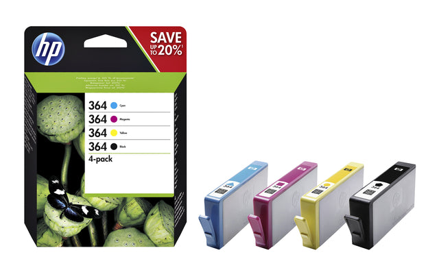 HP - Inktcartridge hp n9j73ae 364 zwart + 3 kleuren