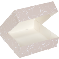 Klika - Gebaksdoos | Swirl | karton + PET | 19x19x5cm | met venster | 200 stuks