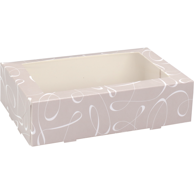 Klika - Gebaksdoos | Swirl | karton + PET | 19x12.5x5cm | met venster | 200 stuks