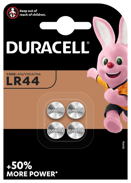 Pile bouton Duracell 4xLR44 alcaline Ø11.6mm
