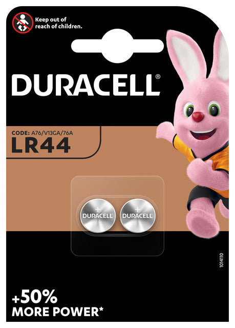 Pile bouton Duracell 2xLR44 alcaline Ø11.6mm 2 pièces