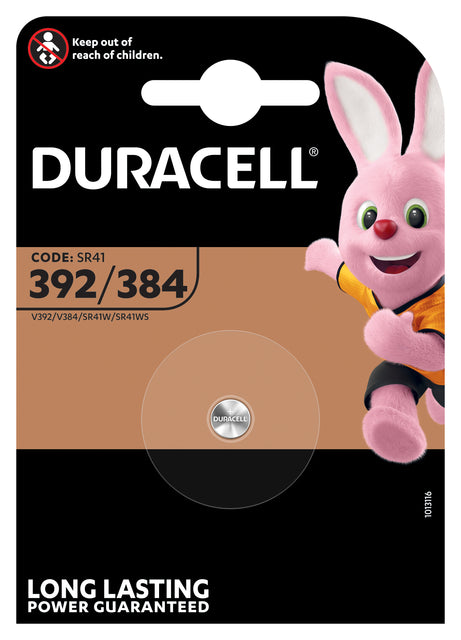 Pile pile bouton Duracell 1x392/384 alcaline Ø7.9mm 1.5V-45mAh | 10 morceaux