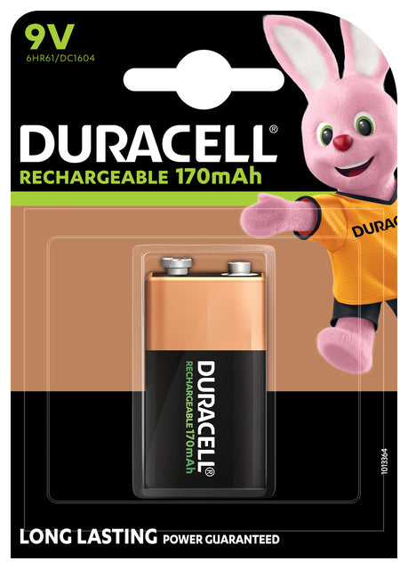 Batterie rechargeable Duracell 1x9Volt 170mAh Plus | 10 morceaux