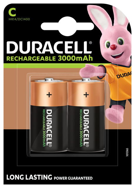 Batterie rechargeable Duracell 2xC 3000mAh Plus
