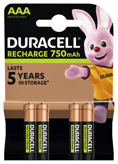 Batterie rechargeable Duracell 4xAAA 750mAh Plus