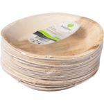 Biodore - Bord | rond | 1-vaks | palmblad | Ø22cm | naturel | 25 stuks